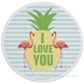 Quick Drying Flamingo Colored Printed Circular Beach Towel